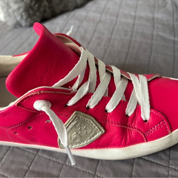 Philippe Model women’s hot pink Sneakers with silverAccents - Picture 8 of 14